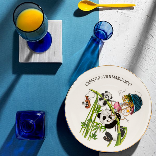 L’appetivo Vien Mangiando Altın Kaplama Porselen Tabak