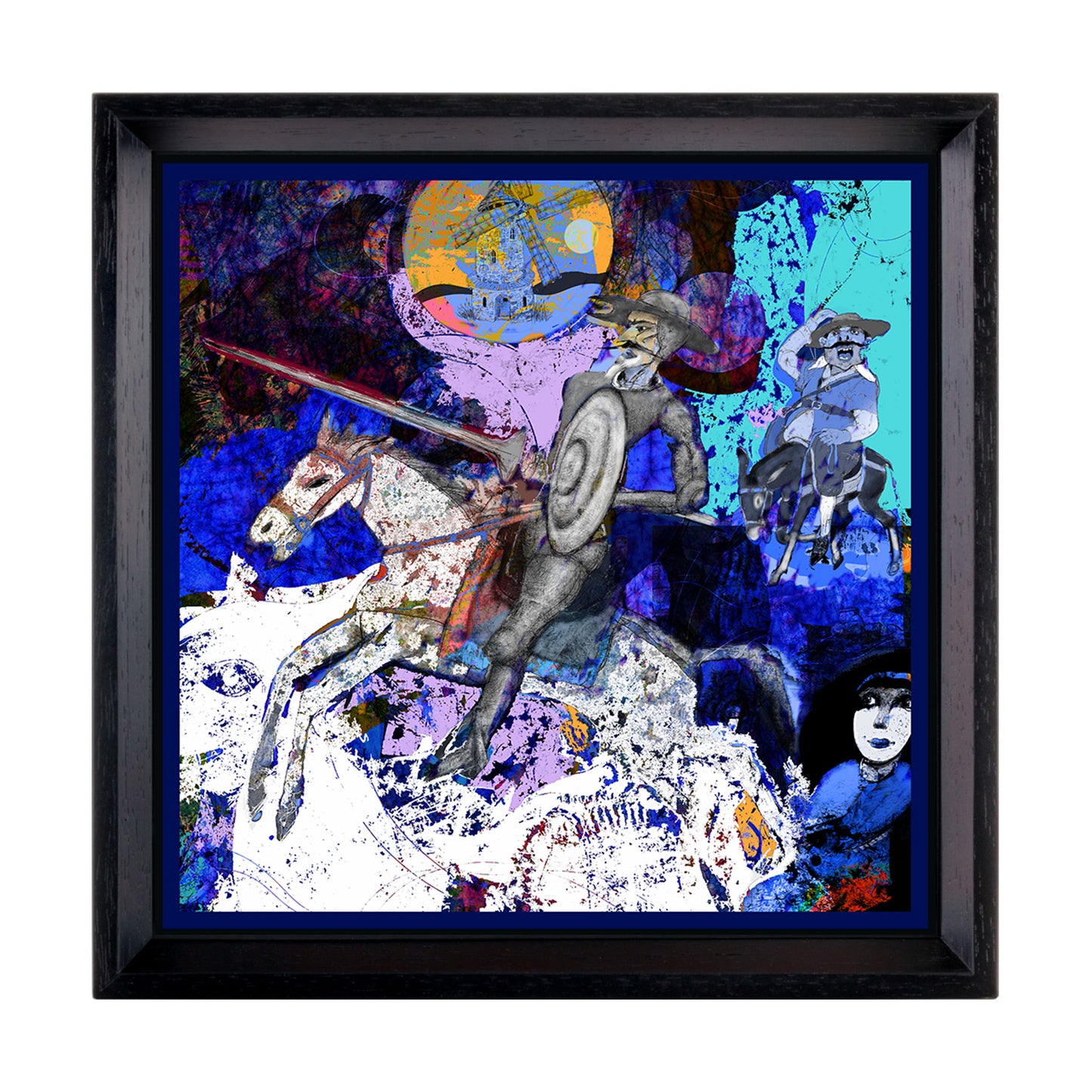 Italy Travel White Framed Silk Scarf Set of 4