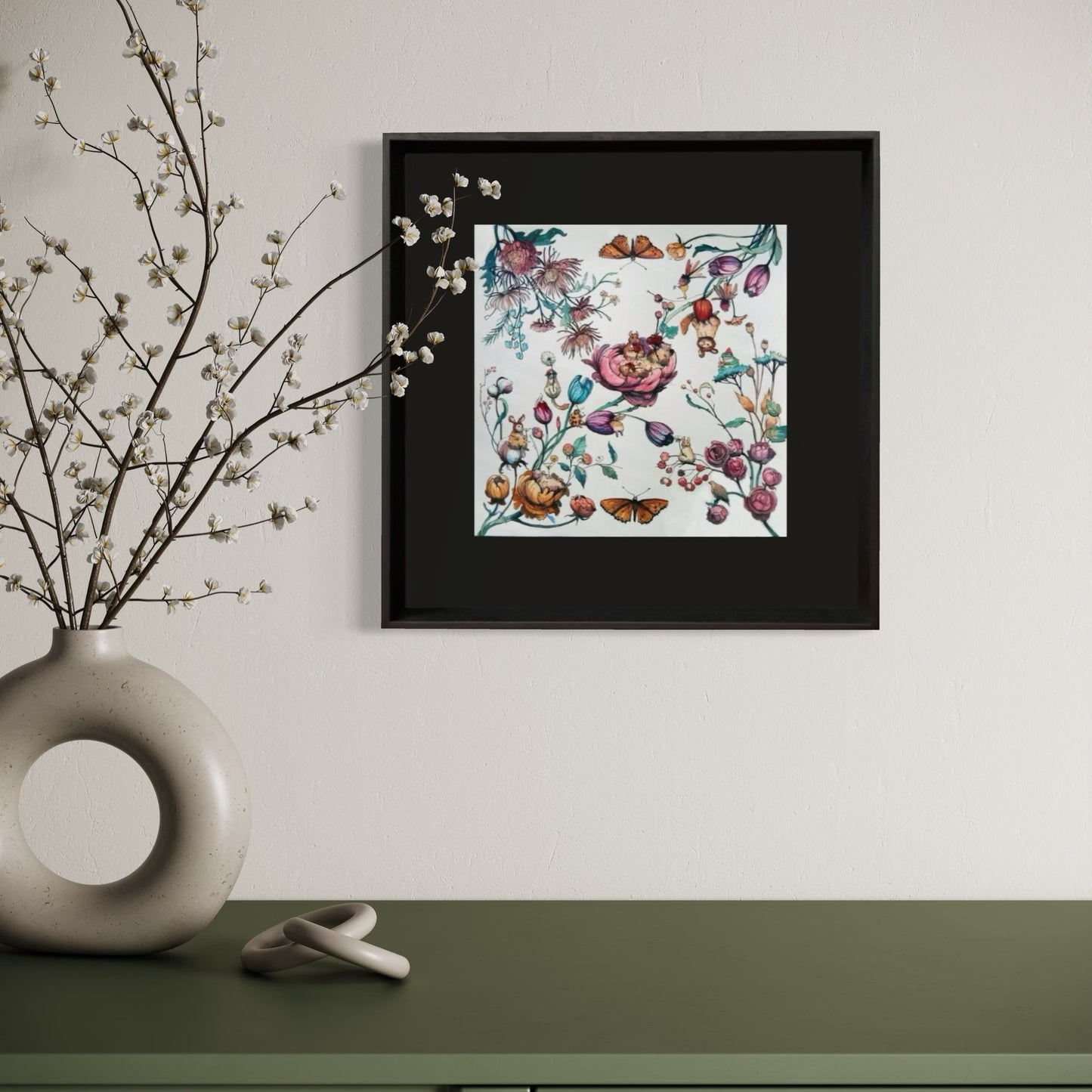 Tales of Flowers İçi İpek Ahşap Tablo