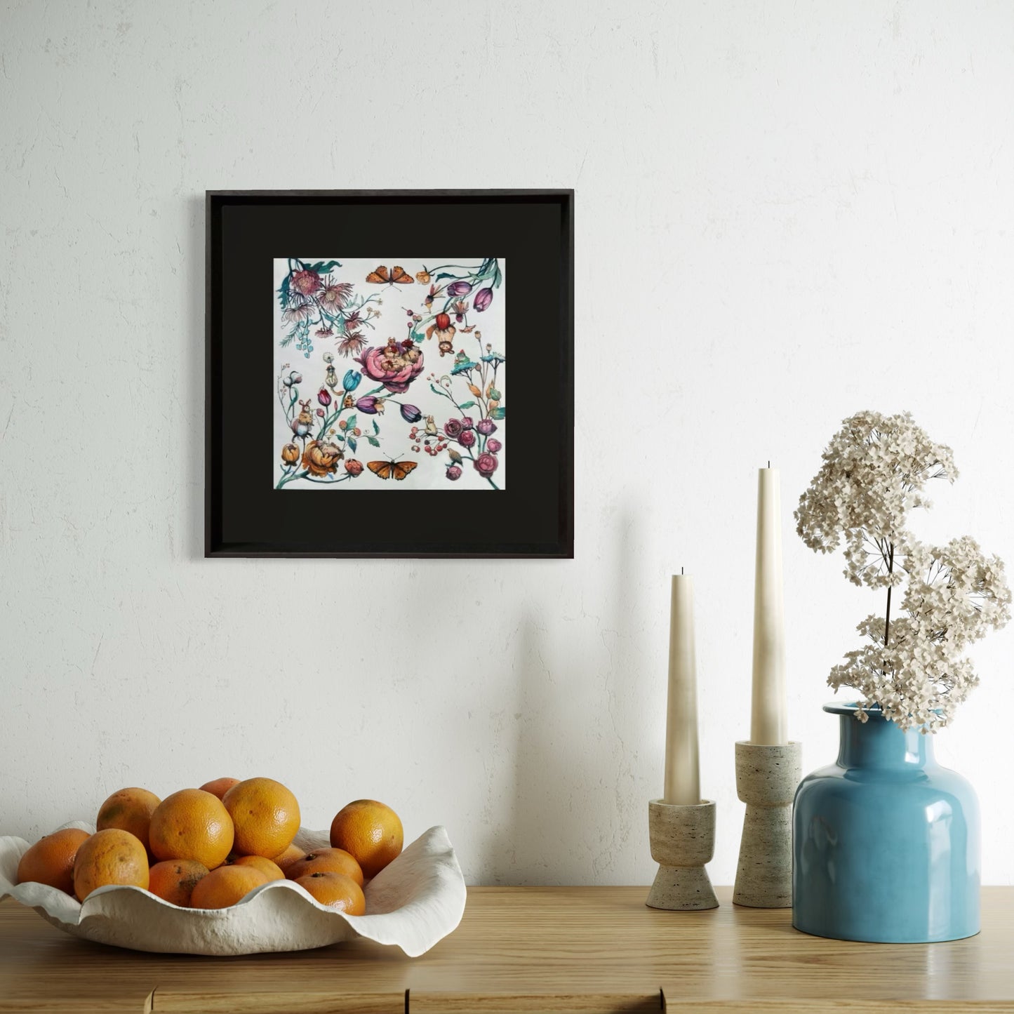 Tales of Flowers İçi İpek Ahşap Tablo