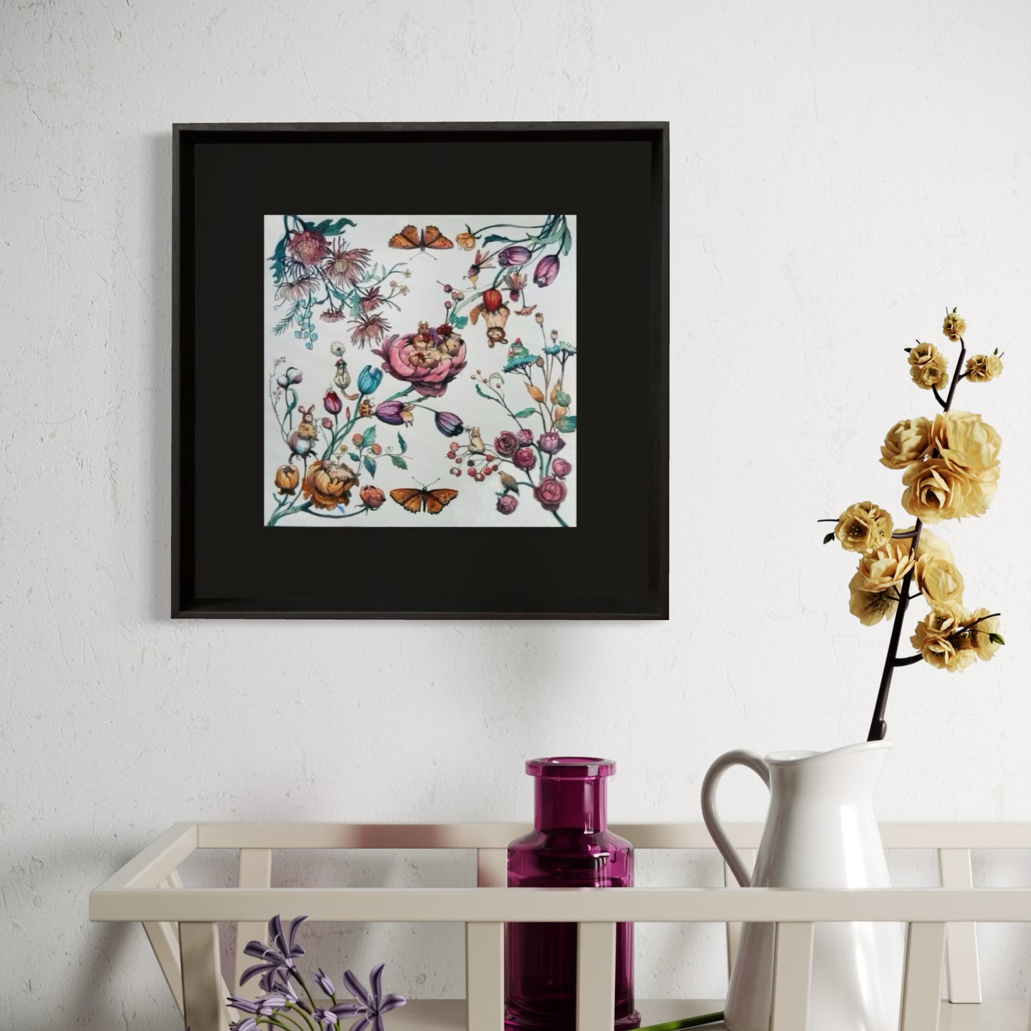 Tales of Flowers İçi İpek Ahşap Tablo