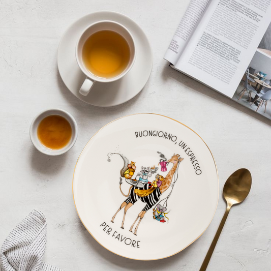 Buongiorno Altın Kaplama Porselen Tabak