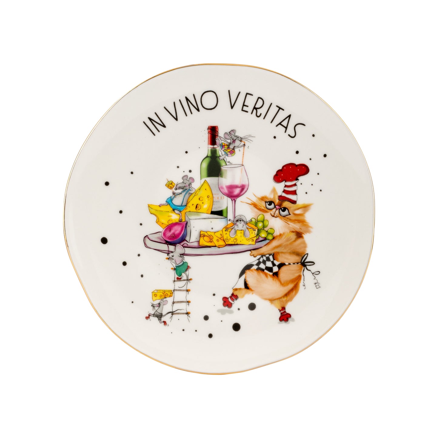 Mamma Mia Gold Plated Porcelain Set of 6 Plates