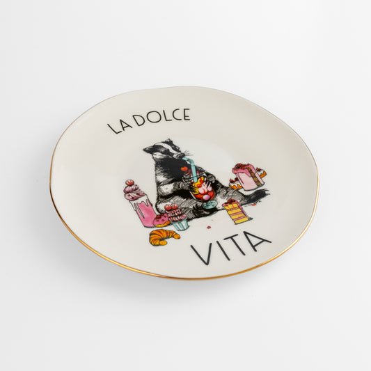 La Dolce Vita Altın Kaplama Porselen Tabak