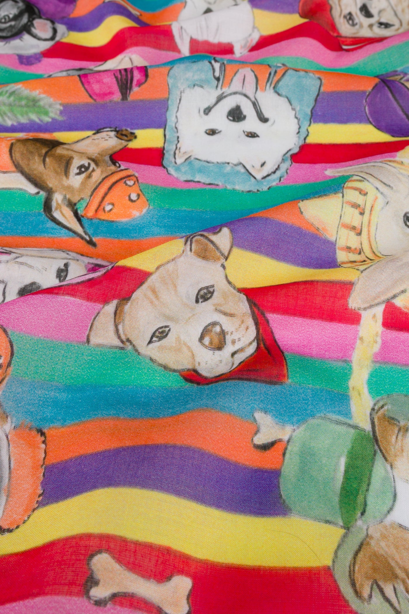 Our Best Friends Cotton Scarf – Rainbow