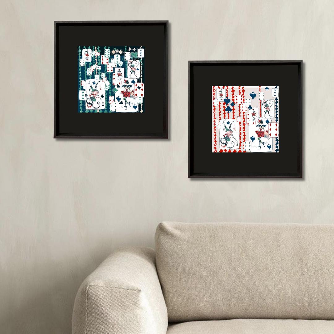 Hawaii & Amalfi White Framed Silk Scarf Set