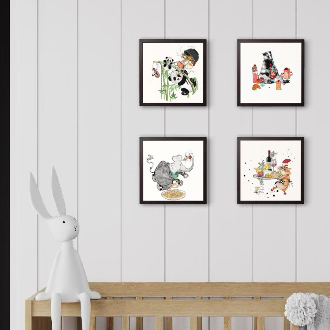 Mamma Mia Baskılı Ahşap Dokulu Tablo Set 4