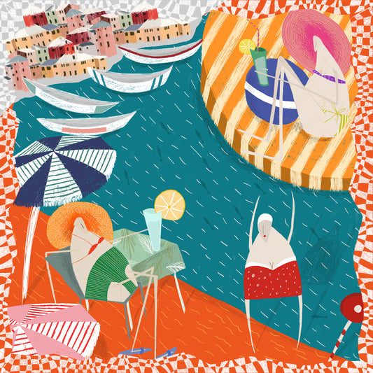 İtalya Amalfi Kıyıları İpek Beyaz Tablo