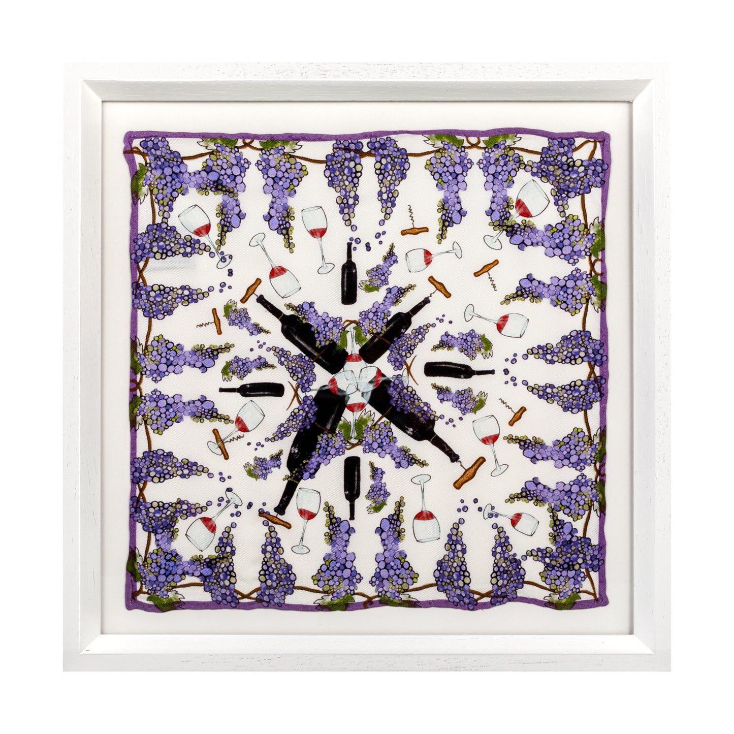 French Bordeaux Wines Framed Silk Scarf