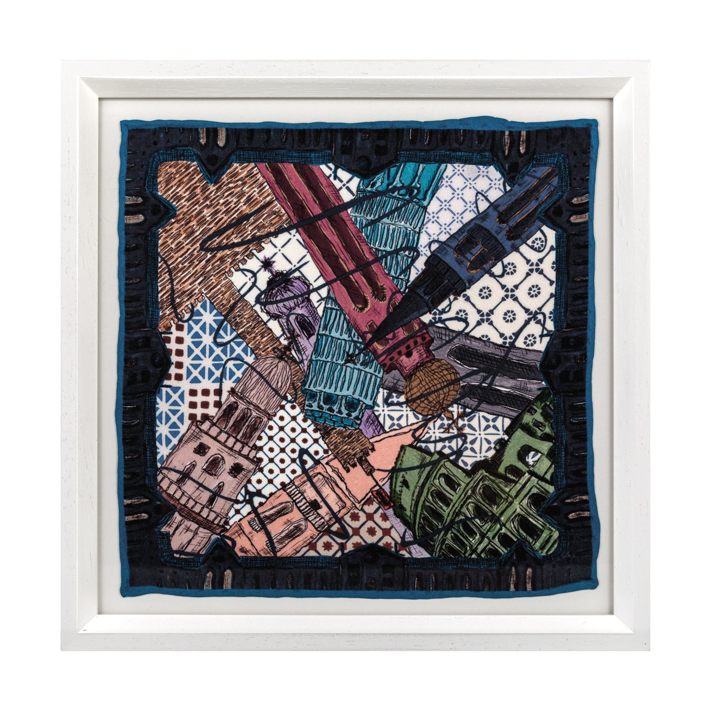 Colosseum Italy Framed Silk Scarf