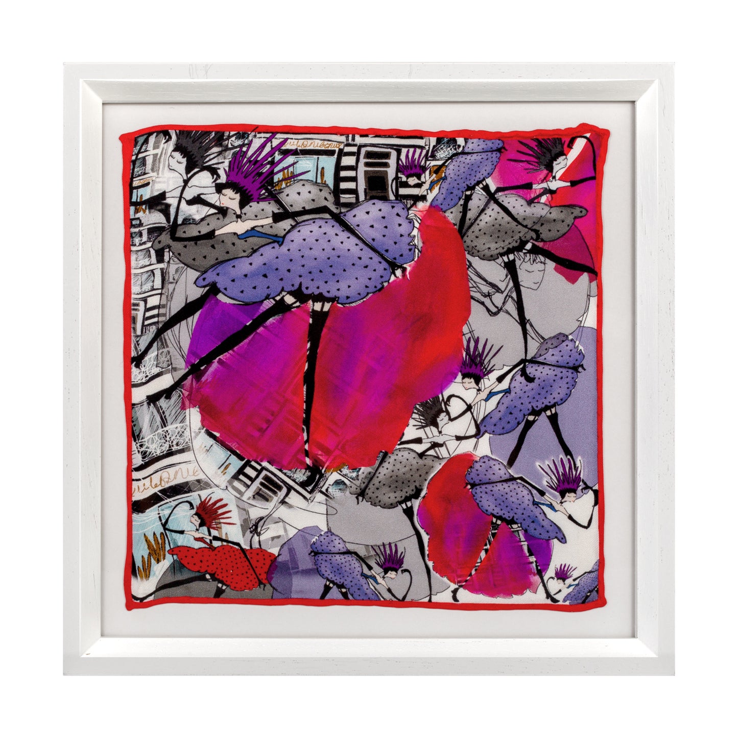 Moulin Rouge Paris Black Framed Silk Scarf