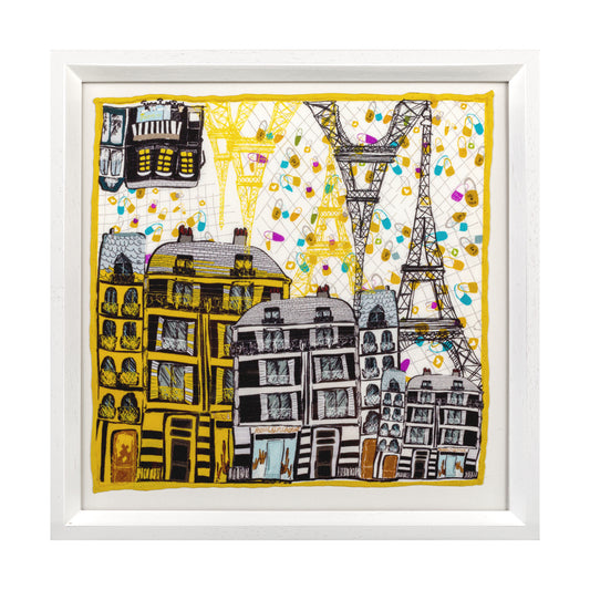 Eiffel & Paris Aşk Kilitleri İpek Siyah Tablo