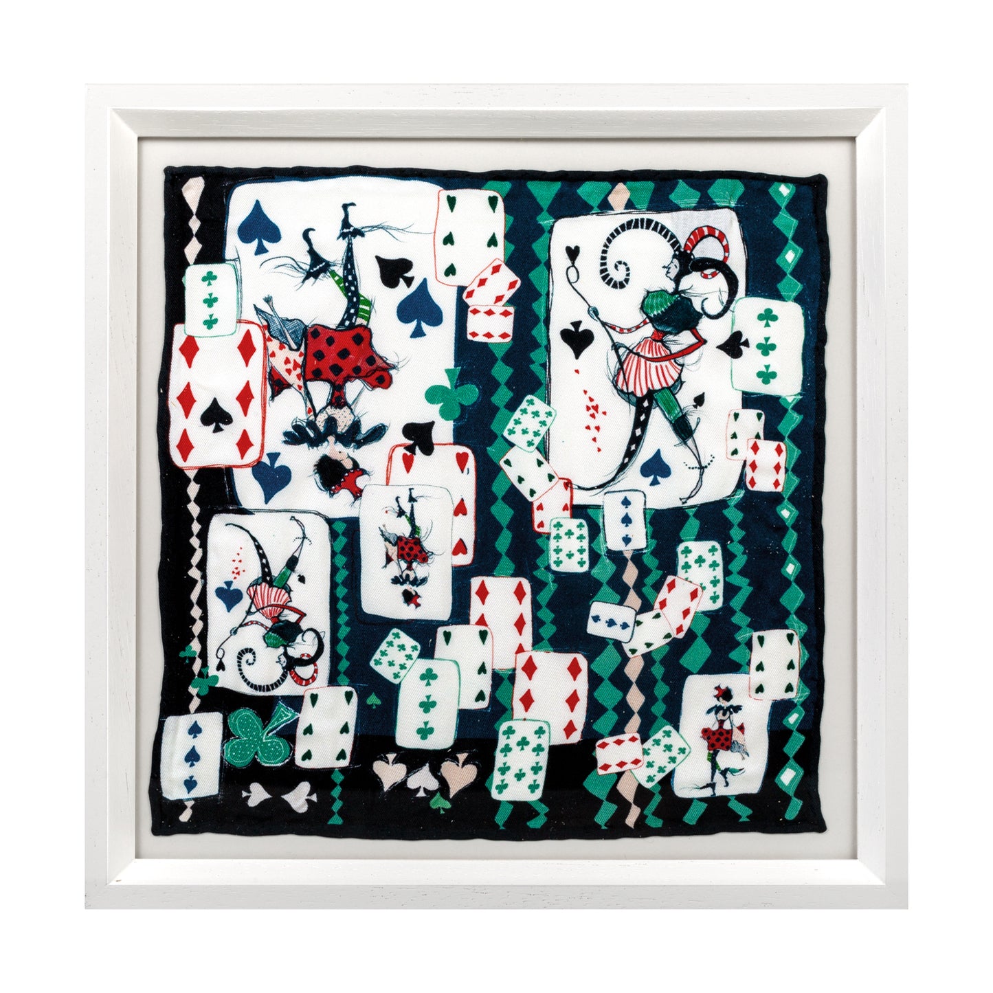 Las Vegas White Framed Silk Scarf