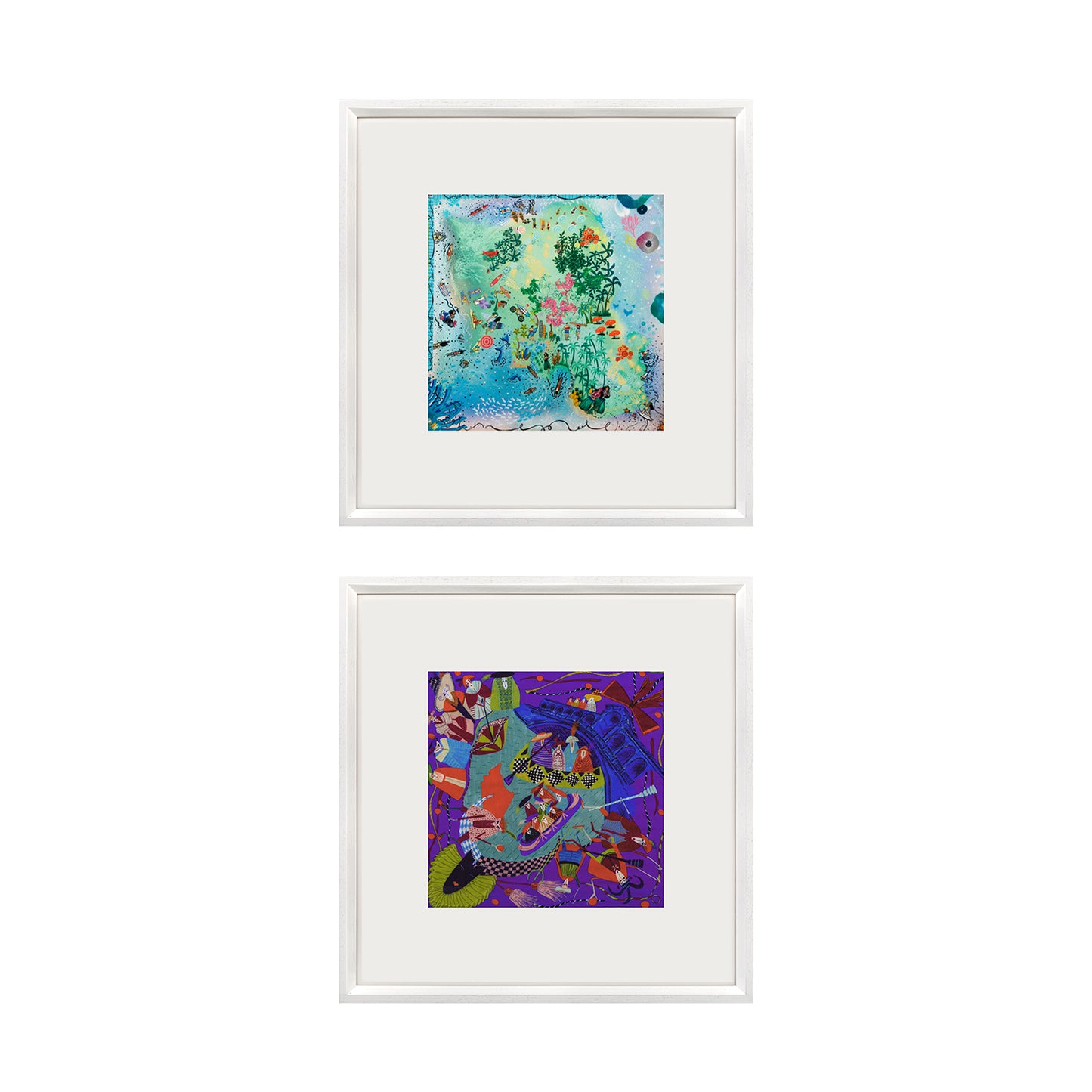 Hawaii &amp; Amalfi Silk White Print Set