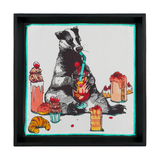 La Dolce Vita Black Framed Silk Scarf