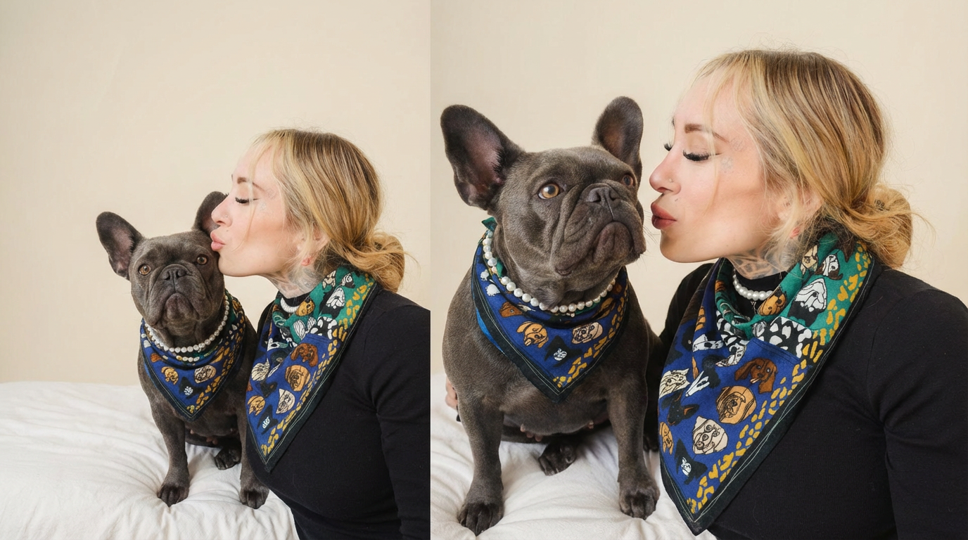 Forever With My Dog - Çift Renkli Pamuk Fular