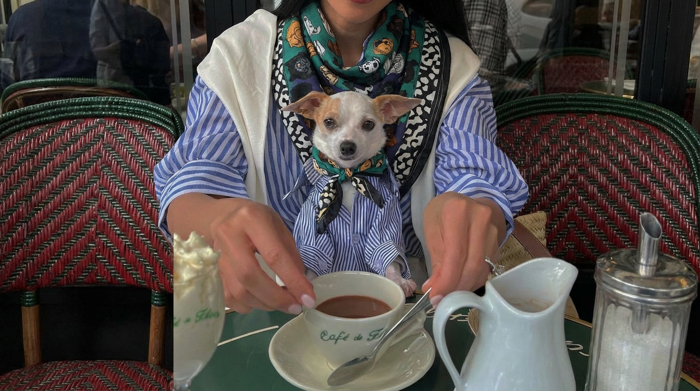 Forever With My Dog - Çift Renkli Pamuk Fular