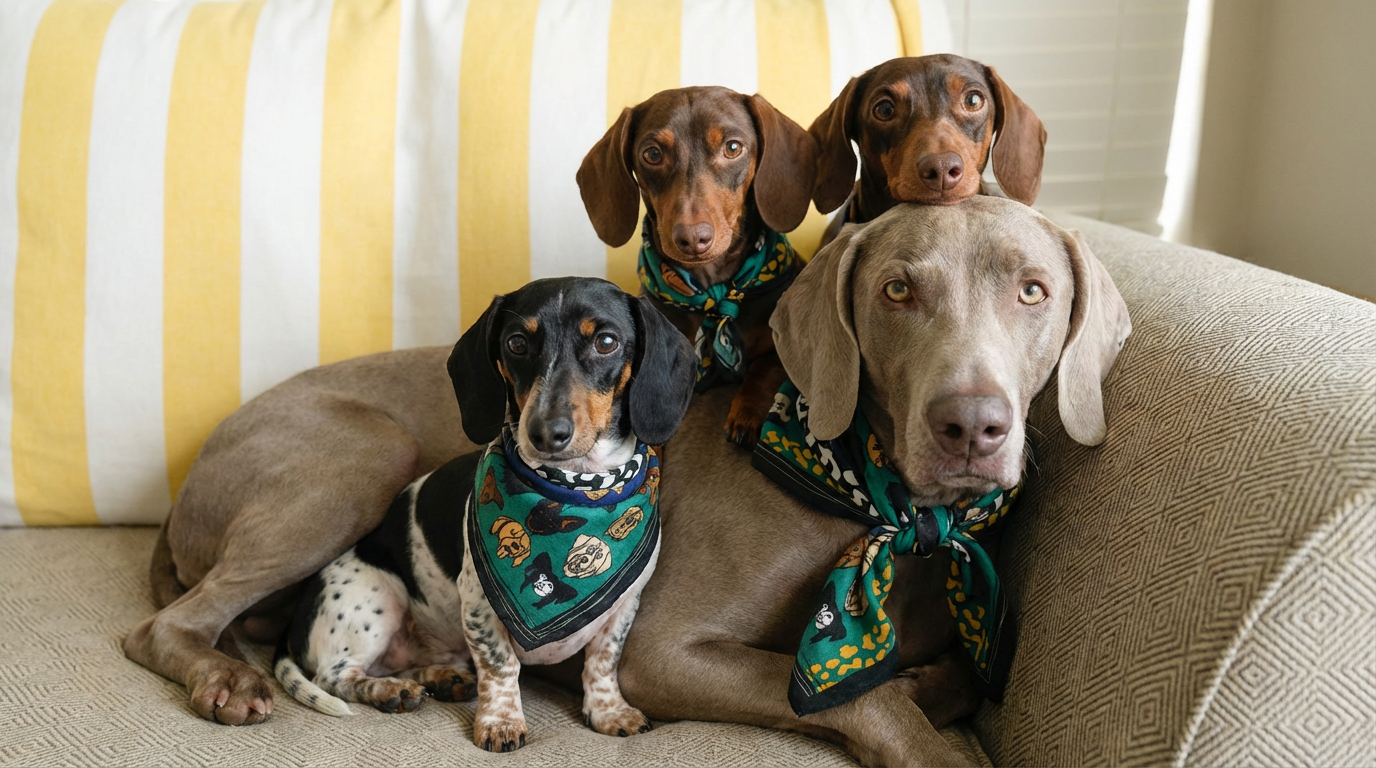 Forever With My Dog - Çift Renkli Pamuk Fular