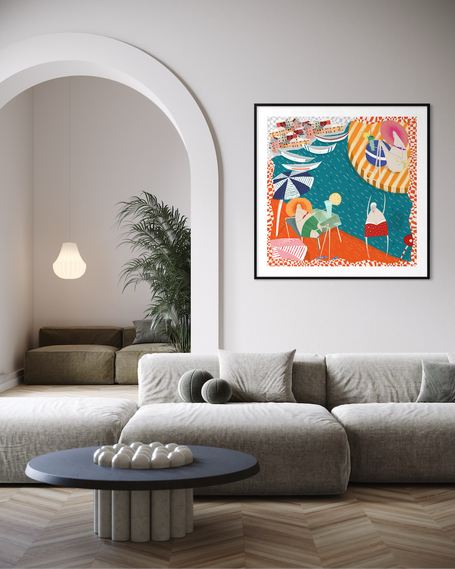 Amalfi Beach Life Fine Art Print