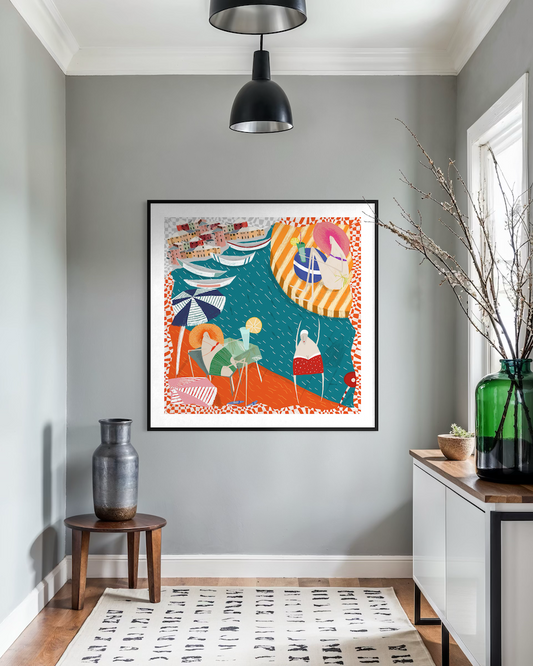 Amalfi Beach Life Fine Art Baskı