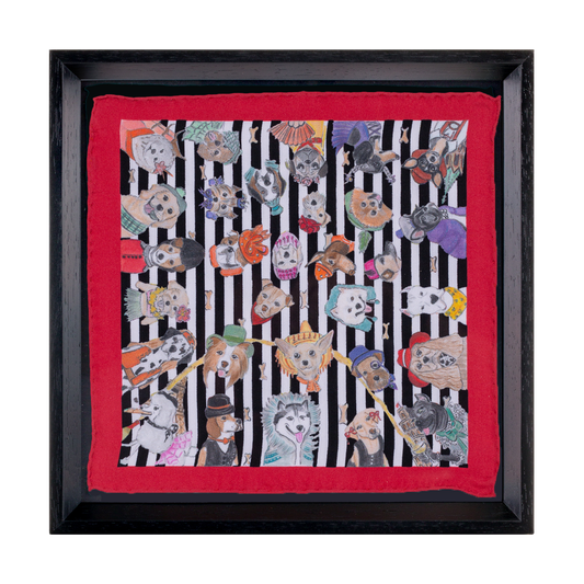 My Best Friend Black Framed Silk Scarf