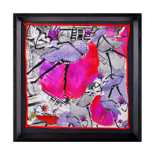 Moulin Rouge Paris Black Framed Silk Scarf