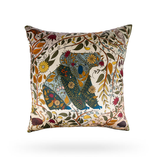 Decorative Pillow with Australian Plants and Koala Pattern