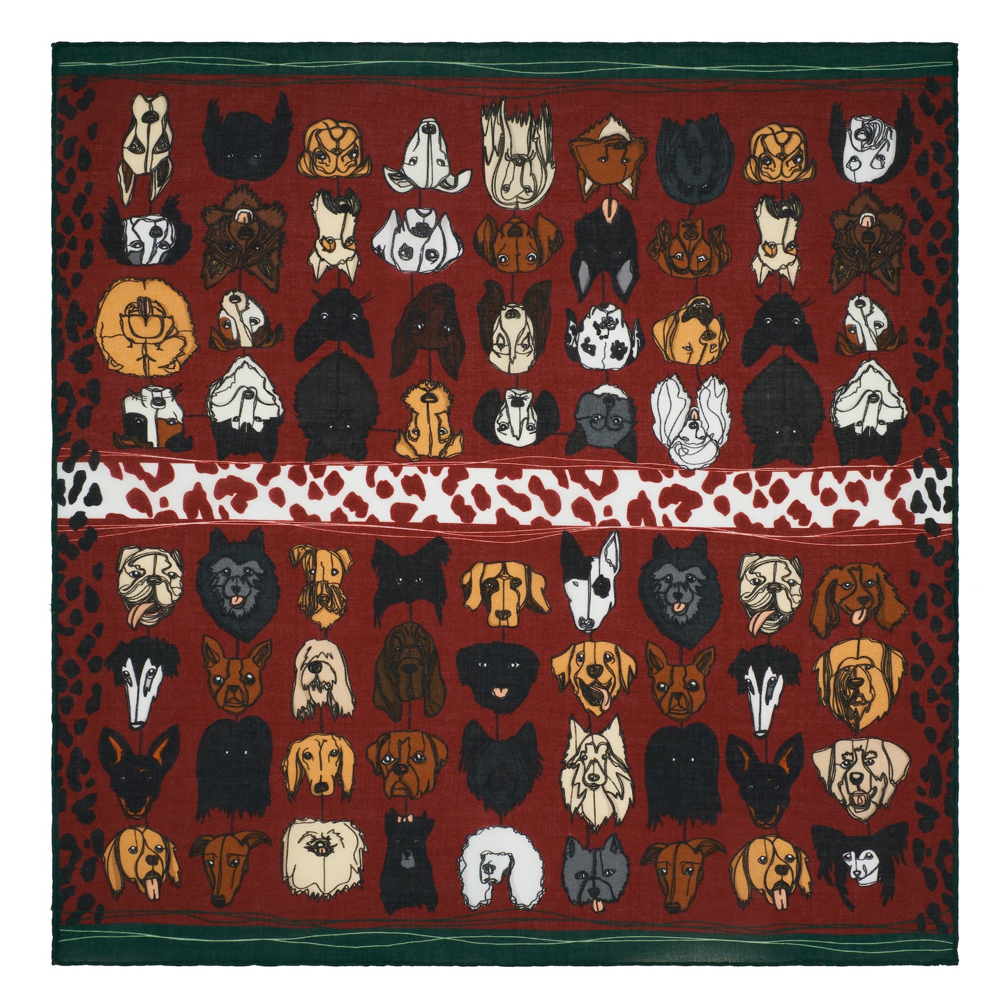Red Dog Patterned Cotton Scarf