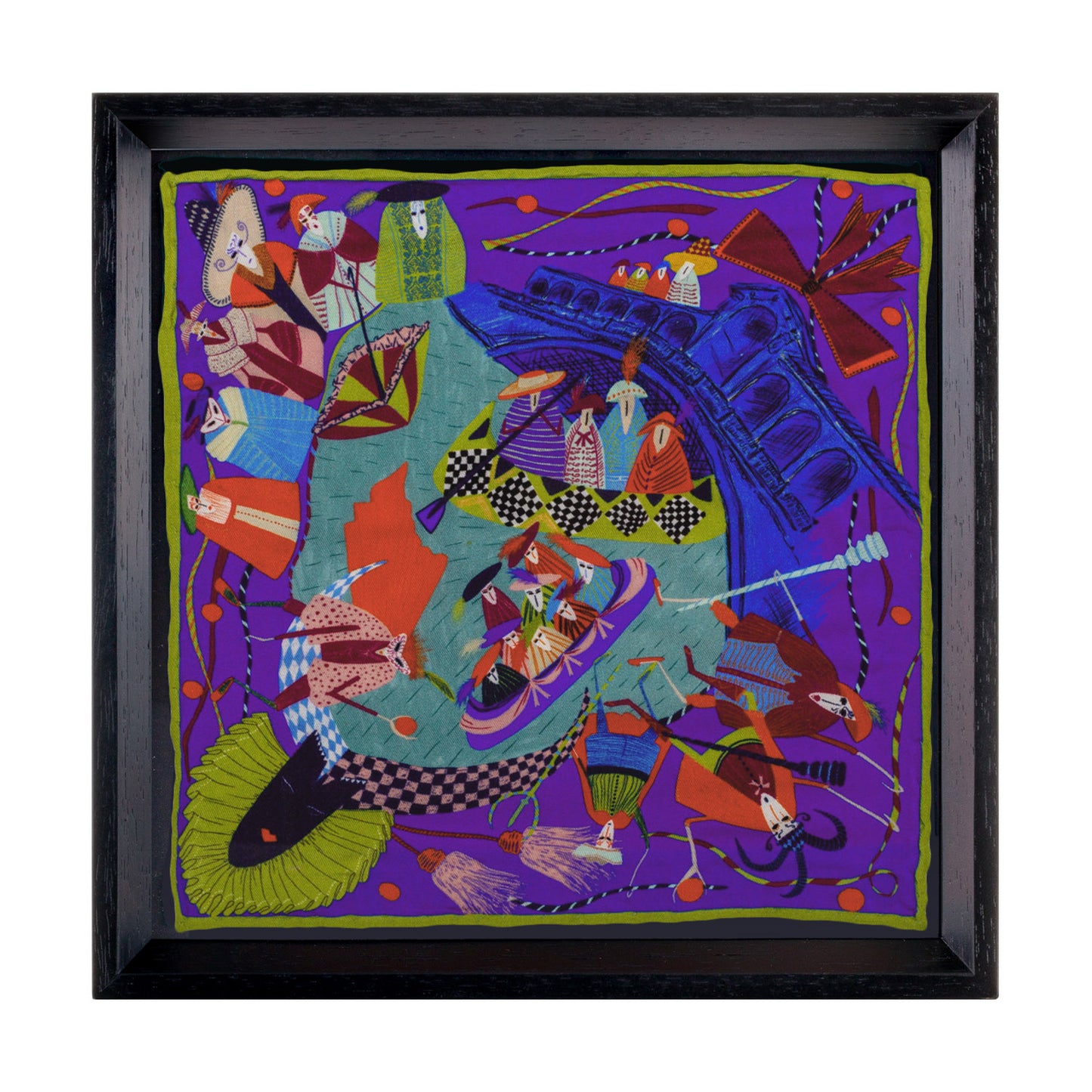 Venice Carnival Framed Silk Scarf