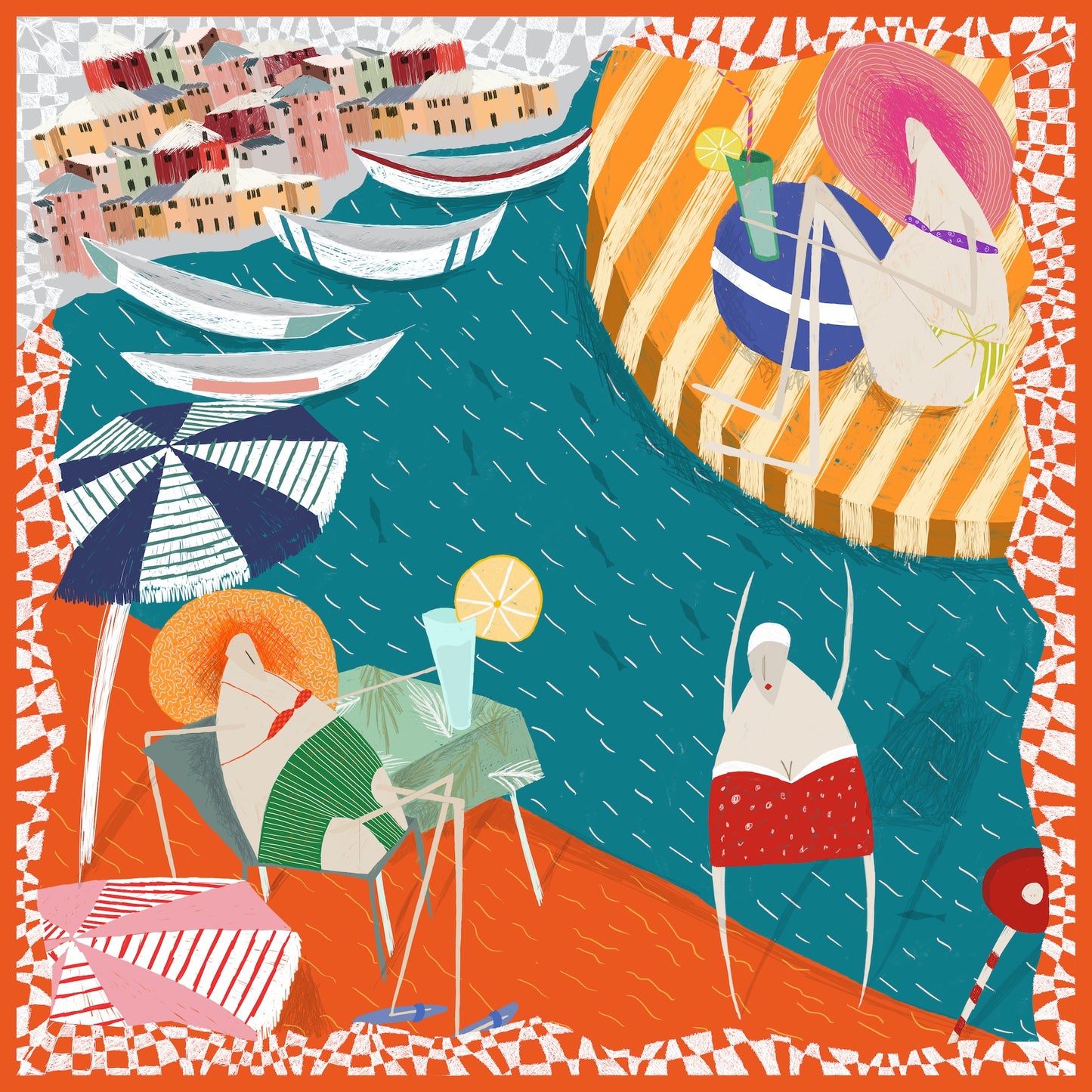 Amalfi Beach Pamuk Eşarp / Pareo