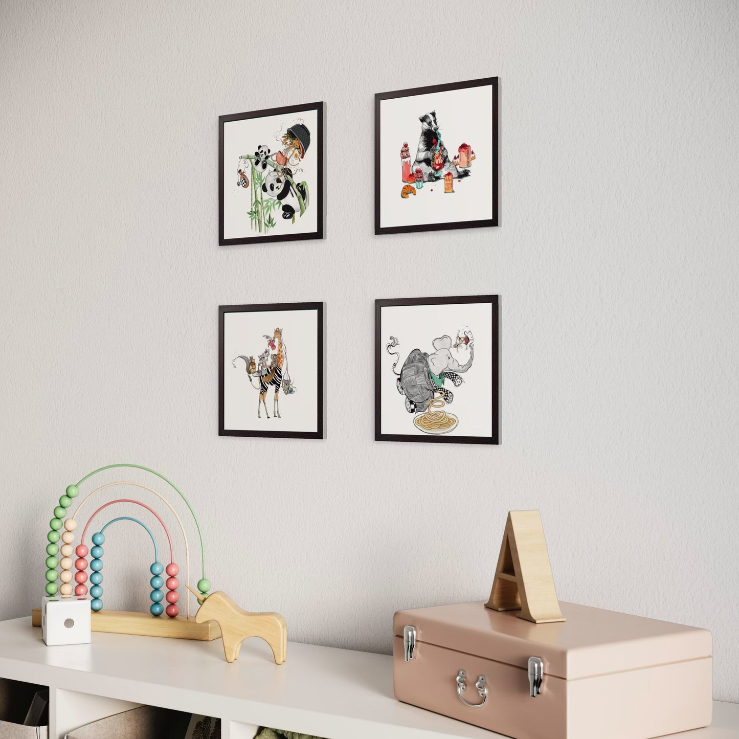 Mamma Mia Baskılı Ahşap Dokulu Tablo Set 4