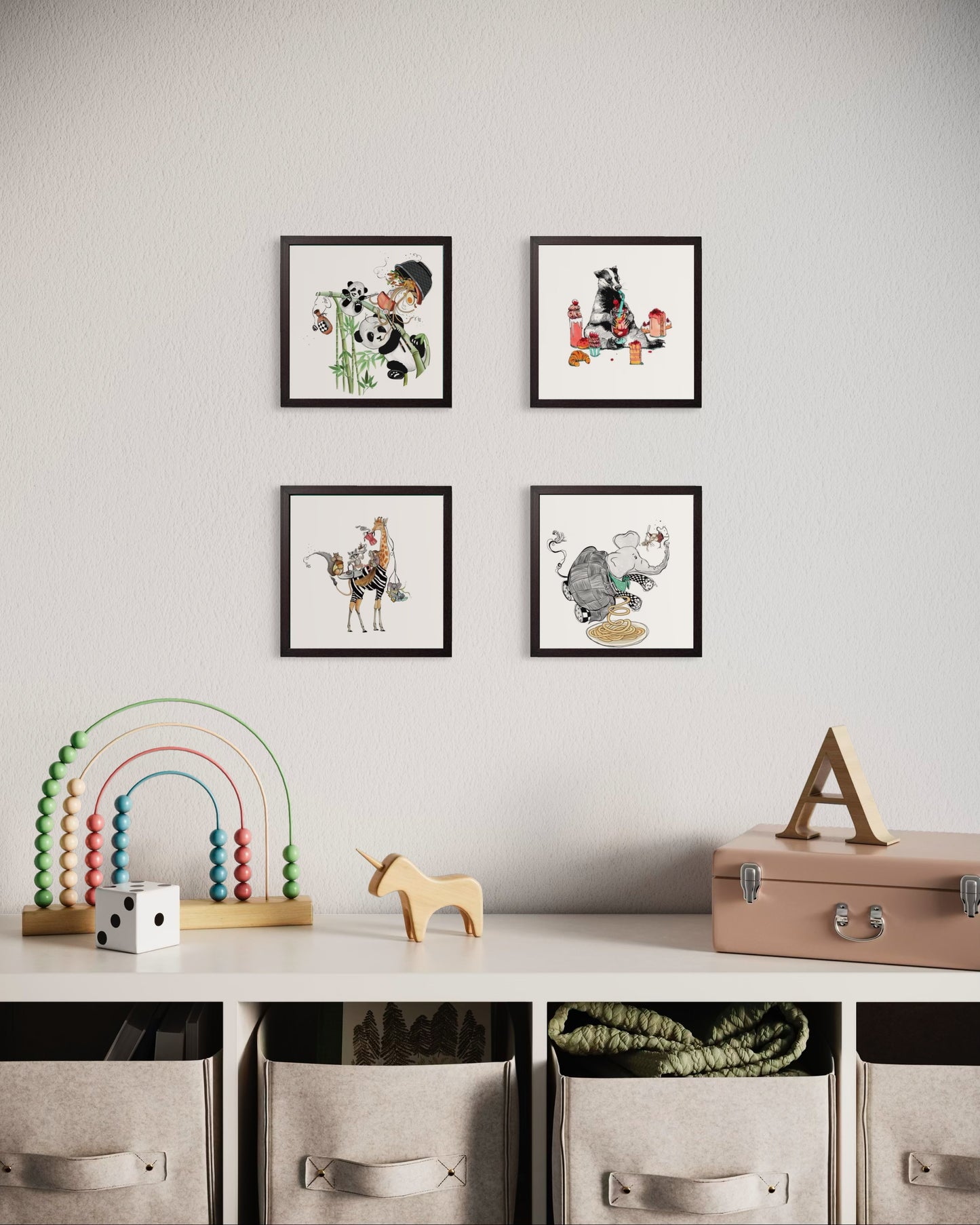 Mamma Mia Baskılı Ahşap Dokulu Tablo Set 4
