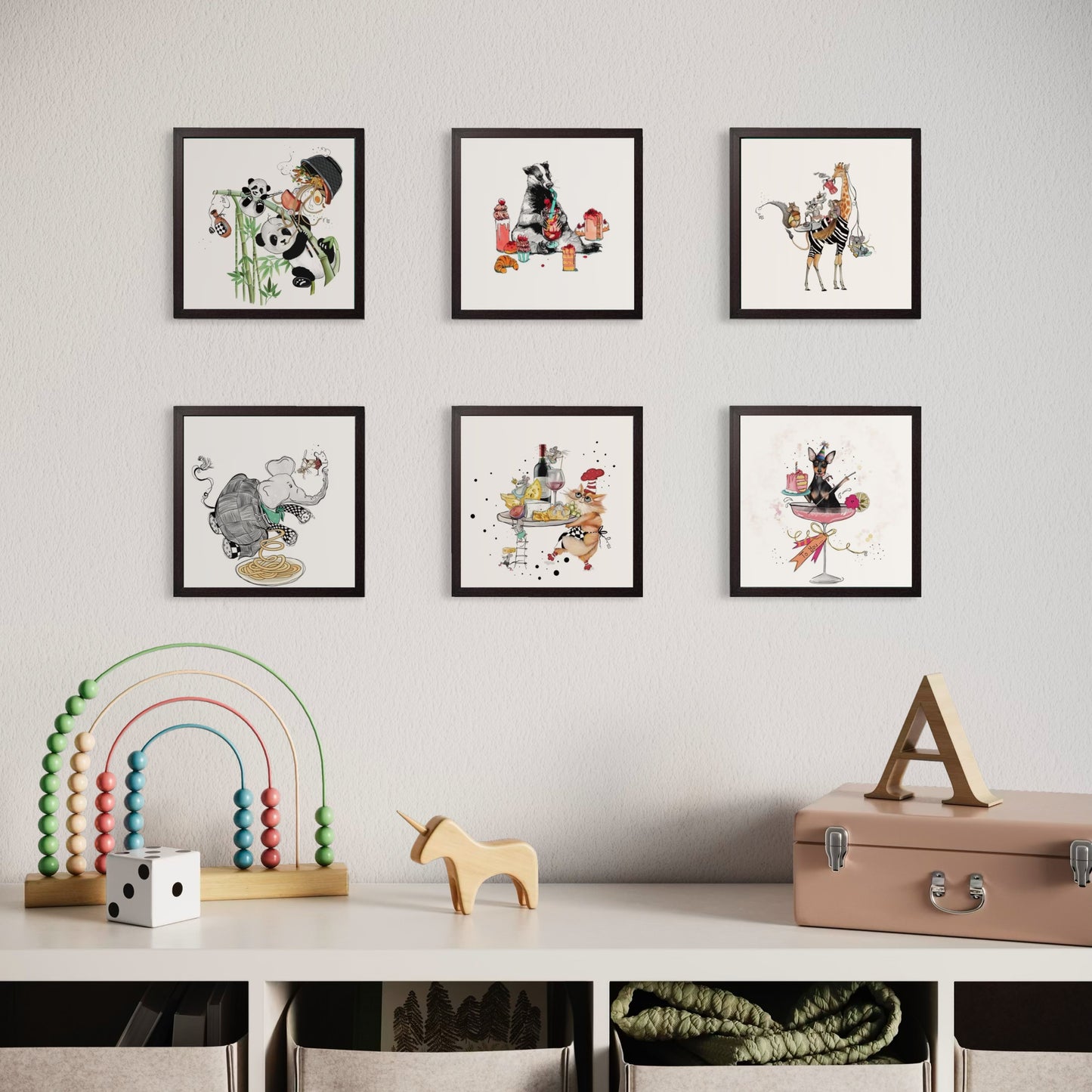 Mamma Mia Baskılı Ahşap Dokulu Tablo Set 6