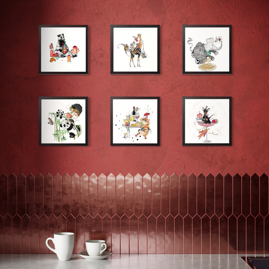 Mamma Mia Baskılı Ahşap Dokulu Tablo Set 6